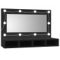 vidaXL Mobile a Specchio con LED Nero 90x31,5x62 cm
