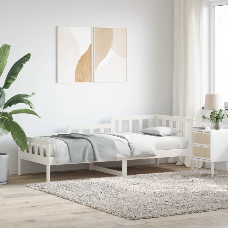 vidaXL Dormeuse senza Materasso Bianca 90x200 cm Legno Massello Pino vidaXL Dormeuse senza Materasso Bianca 90x200 cm Legno Massello Pino