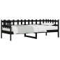 vidaXL Dormeuse Nera 90x190 cm in Legno Massello di Pino vidaXL Dormeuse Nera 90x190 cm in Legno Massello di Pino