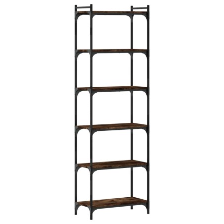 vidaXL Libreria a 6 Ripiani Rovere Fumo 60x30x188 cm Legno Multistrato