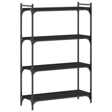 vidaXL Libreria a 4 Ripiani Nera 80x30x120 cm in Legno Multistrato