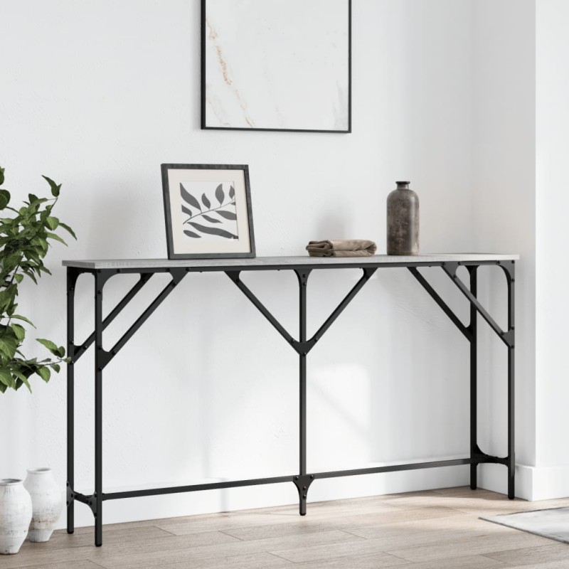 vidaXL Tavolo Consolle Grigio Sonoma 140x23x75 cm in Legno Multistrato vidaXL Tavolo Consolle Grigio Sonoma 140x23x75 cm in Legno Multistrato