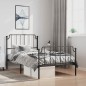 vidaXL Giroletto con Testiera e Pediera Metallo Nero 100x190 cm vidaXL Giroletto con Testiera e Pediera Metallo Nero 100x190 cm