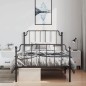 vidaXL Giroletto con Testiera e Pediera Metallo Nero 100x190 cm vidaXL Giroletto con Testiera e Pediera Metallo Nero 100x190 cm