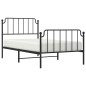 vidaXL Giroletto con Testiera e Pediera Metallo Nero 100x190 cm vidaXL Giroletto con Testiera e Pediera Metallo Nero 100x190 cm