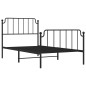 vidaXL Giroletto con Testiera e Pediera Metallo Nero 100x190 cm vidaXL Giroletto con Testiera e Pediera Metallo Nero 100x190 cm