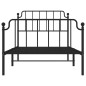 vidaXL Giroletto con Testiera e Pediera Metallo Nero 100x190 cm vidaXL Giroletto con Testiera e Pediera Metallo Nero 100x190 cm