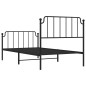 vidaXL Giroletto con Testiera e Pediera Metallo Nero 100x190 cm vidaXL Giroletto con Testiera e Pediera Metallo Nero 100x190 cm