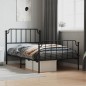 vidaXL Giroletto con Testiera e Pediera Metallo Nero 107x203 cm vidaXL Giroletto con Testiera e Pediera Metallo Nero 107x203 cm