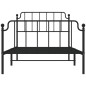 vidaXL Giroletto con Testiera e Pediera Metallo Nero 107x203 cm vidaXL Giroletto con Testiera e Pediera Metallo Nero 107x203 cm
