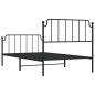 vidaXL Giroletto con Testiera e Pediera Metallo Nero 107x203 cm vidaXL Giroletto con Testiera e Pediera Metallo Nero 107x203 cm
