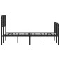 vidaXL Giroletto con Testiera e Pediera Metallo Nero 120x200 cm