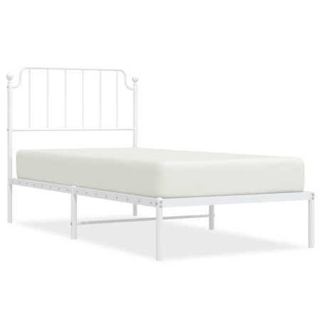 vidaXL Giroletto con Testiera Metallo Bianco 90x200 cm