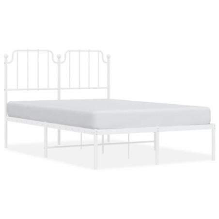 vidaXL Giroletto con Testiera in Metallo Bianco 120x200 cm