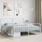 vidaXL Giroletto con Testiera e Pediera Metallo Bianco 160x200 cm vidaXL Giroletto con Testiera e Pediera Metallo Bianco 160x200 cm