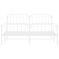 vidaXL Giroletto con Testiera e Pediera Metallo Bianco 160x200 cm vidaXL Giroletto con Testiera e Pediera Metallo Bianco 160x200 cm