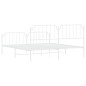 vidaXL Giroletto con Testiera e Pediera Metallo Bianco 160x200 cm vidaXL Giroletto con Testiera e Pediera Metallo Bianco 160x200 cm