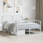 vidaXL Giroletto con Testiera e Pediera Metallo Bianco 140x200 cm vidaXL Giroletto con Testiera e Pediera Metallo Bianco 140x200 cm