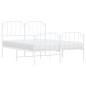 vidaXL Giroletto con Testiera e Pediera Metallo Bianco 140x200 cm vidaXL Giroletto con Testiera e Pediera Metallo Bianco 140x200 cm