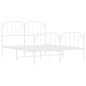 vidaXL Giroletto con Testiera e Pediera Metallo Bianco 140x200 cm vidaXL Giroletto con Testiera e Pediera Metallo Bianco 140x200 cm