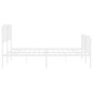 vidaXL Giroletto con Testiera e Pediera Metallo Bianco 193x203 cm vidaXL Giroletto con Testiera e Pediera Metallo Bianco 193x203 cm