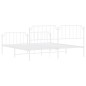 vidaXL Giroletto con Testiera e Pediera Metallo Bianco 193x203 cm vidaXL Giroletto con Testiera e Pediera Metallo Bianco 193x203 cm