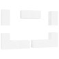 Set di Mobili Porta TV 7 pz Bianco Lucido in Legno Multistrato Set di Mobili Porta TV 7 pz Bianco Lucido in Legno Multistrato