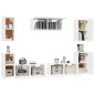Set di Mobili Porta TV 7 pz Bianco Lucido in Legno Multistrato Set di Mobili Porta TV 7 pz Bianco Lucido in Legno Multistrato