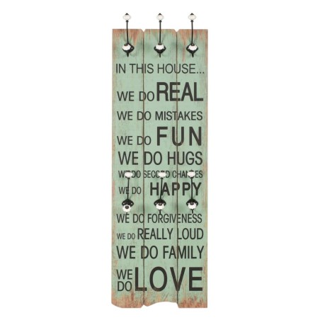 vidaXL Appendiabiti da Parete con 6 Ganci HAPPY LOVE 120x40 cm 