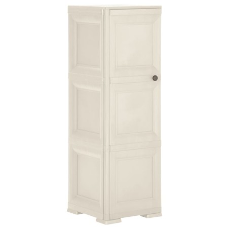 Armadietto in Plastica 40x43x125 cm Effetto Legno Crema