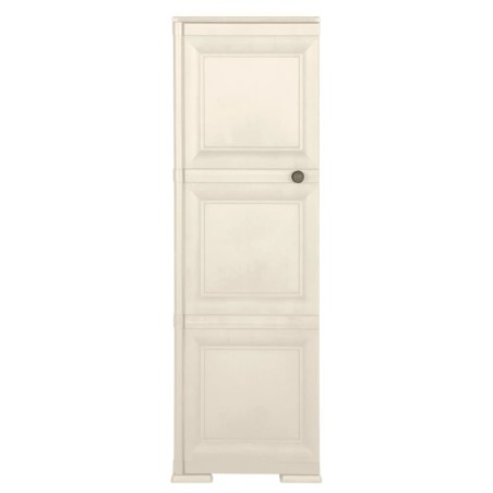 Armadietto in Plastica 40x43x125 cm Effetto Legno Crema