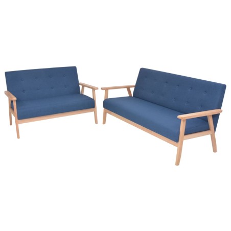 vidaXL Set di Divani 2 pz in Tessuto Blu