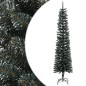 Albero di Natale Artificiale Sottile con Base Verde 240 cm PVC Albero di Natale Artificiale Sottile con Base Verde 240 cm PVC