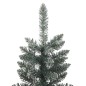 Albero di Natale Artificiale Sottile con Base Verde 240 cm PVC Albero di Natale Artificiale Sottile con Base Verde 240 cm PVC