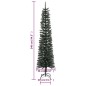 Albero di Natale Artificiale Sottile con Base Verde 240 cm PVC Albero di Natale Artificiale Sottile con Base Verde 240 cm PVC
