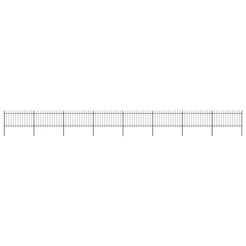 vidaXL Recinzione da Giardino con Punta a Lancia Acciaio 13,6x1 m Nera vidaXL Recinzione da Giardino con Punta a Lancia Acciaio 13,6x1 m Nera
