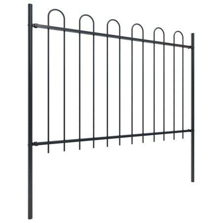 vidaXL Recinzione Giardino con Punta Tonda in Acciaio 3,4x1,2 m Nera