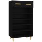 Scarpiera Nera 60x35x105 cm in Legno Multistrato Scarpiera Nera 60x35x105 cm in Legno Multistrato