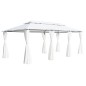 vidaXL Gazebo con Tende 600x298x270 cm Bianco 180g/m² vidaXL Gazebo con Tende 600x298x270 cm Bianco 180g/m²