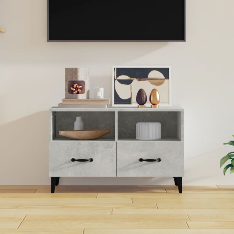 Mobile per TV Grigio Cemento 80x36x50 cm Legno Multistrato Mobile per TV Grigio Cemento 80x36x50 cm Legno Multistrato