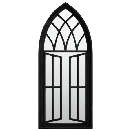 vidaXL Specchio da Giardino Nero 70x30 cm in Ferro per Uso Esterno