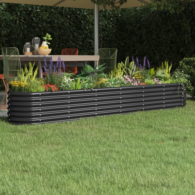 vidaXL Letto da Giardino in Acciaio a Polvere 260x40x36 cm Antracite vidaXL Letto da Giardino in Acciaio a Polvere 260x40x36 cm Antracite