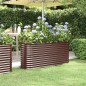 vidaXL Letto Giardino Acciaio Verniciato a Polvere 152x40x68cm Marrone vidaXL Letto Giardino Acciaio Verniciato a Polvere 152x40x68cm Marrone