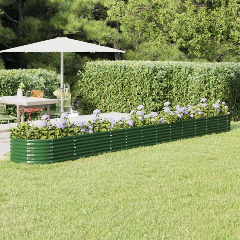 vidaXL Letto Giardino Acciaio Verniciato a Polvere 512x80x36 cm Verde vidaXL Letto Giardino Acciaio Verniciato a Polvere 512x80x36 cm Verde