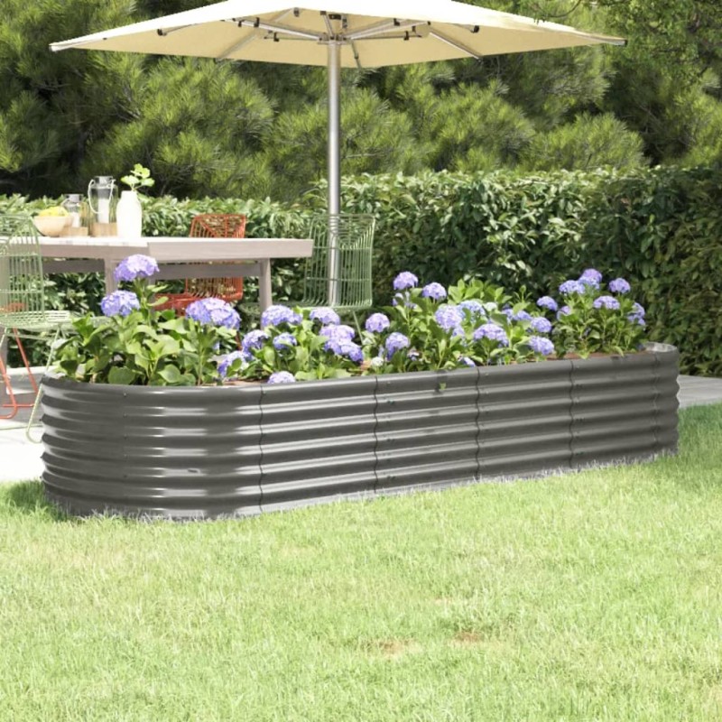 vidaXL Letto Giardino Acciaio Verniciato a Polvere 224x80x36 cm Grigio vidaXL Letto Giardino Acciaio Verniciato a Polvere 224x80x36 cm Grigio