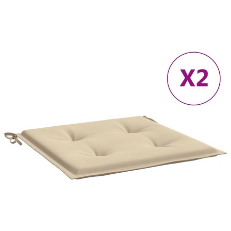 vidaXL Cuscini per Sedia 2 pz Beige 40x40x3 cm in Tessuto Oxford