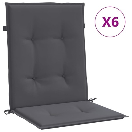 vidaXL Cuscini per Sedia 6 pz Antracite Tessuto Oxford