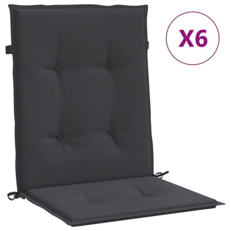 vidaXL Cuscini per Sedia 6 pz Neri 100x50x3 cm in Tessuto Oxford