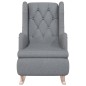 vidaXL Poltrona Gambe a Dondolo Legno di Hevea Grigio Chiaro Tessuto vidaXL Poltrona Gambe a Dondolo Legno di Hevea Grigio Chiaro Tessuto