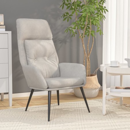 vidaXL Poltrona Reclinabile Grigio Chiaro in Similpelle Scamosciata